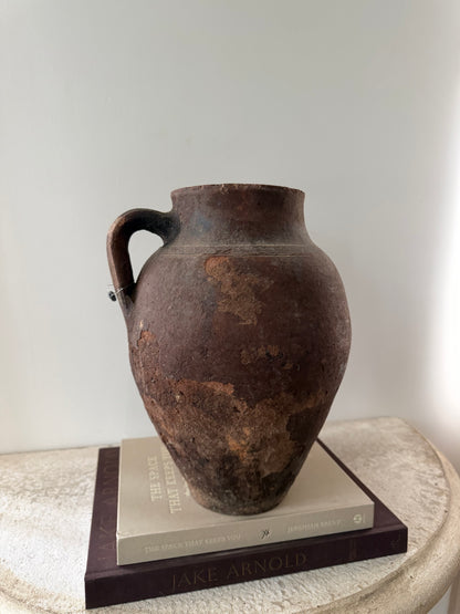 Large 1 Handle Anatolian Vessel - Ember Brown