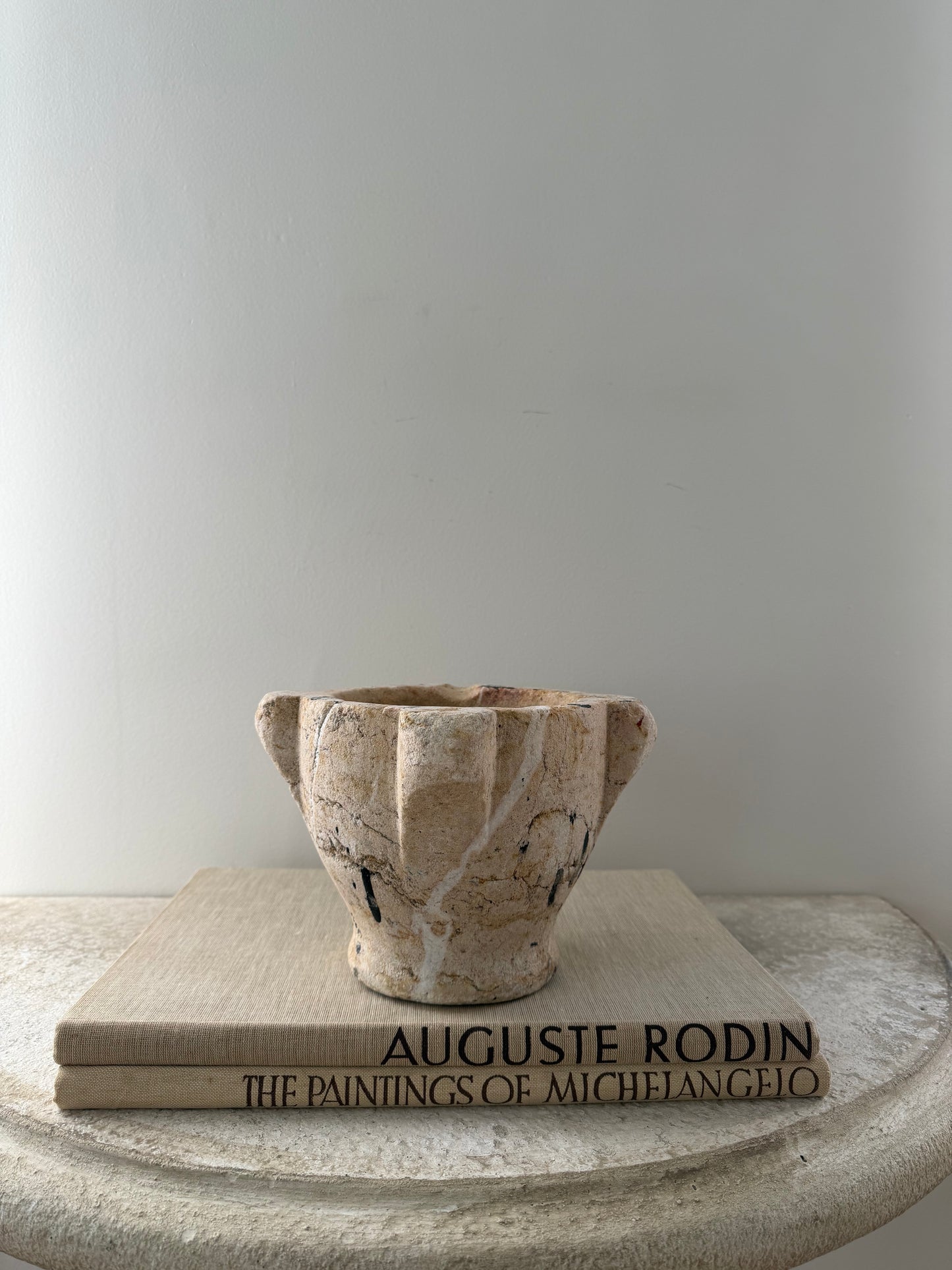 Tall French Marble Mortar