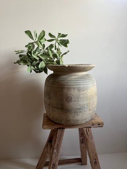Vintage Teakwood Pot, XL No. 001