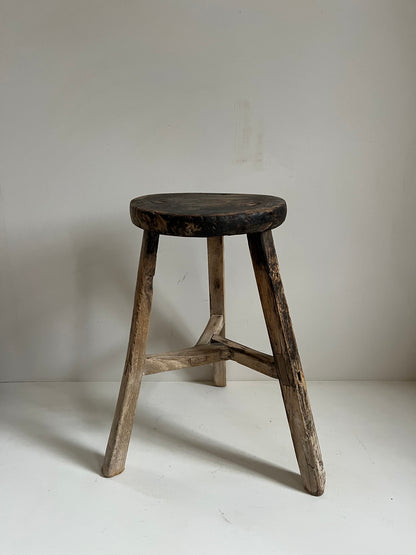 Vintage Elm Stool III
