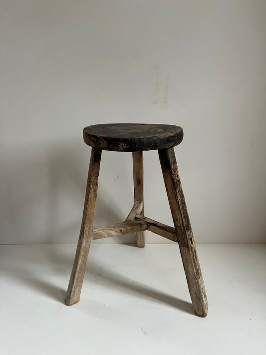 Vintage Elm Stool III