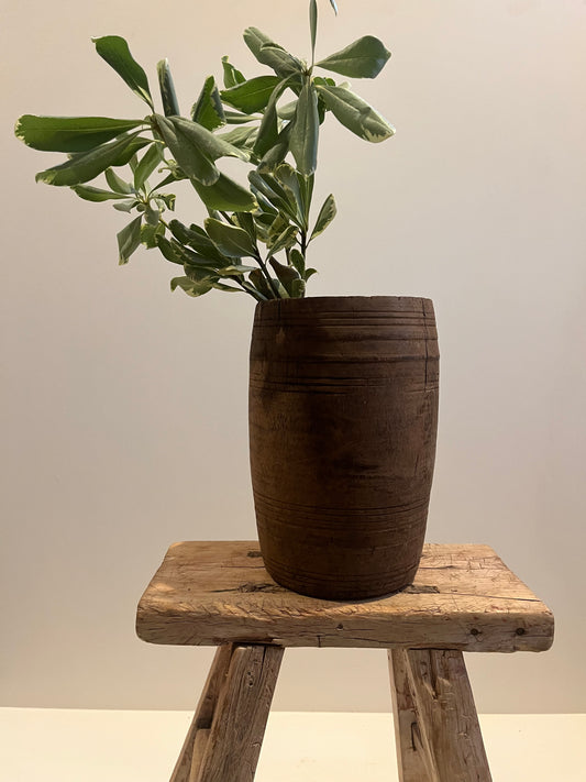 Natural Teak Wood Vase, Medium No. 002