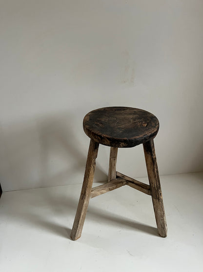 Vintage Elm Stool III