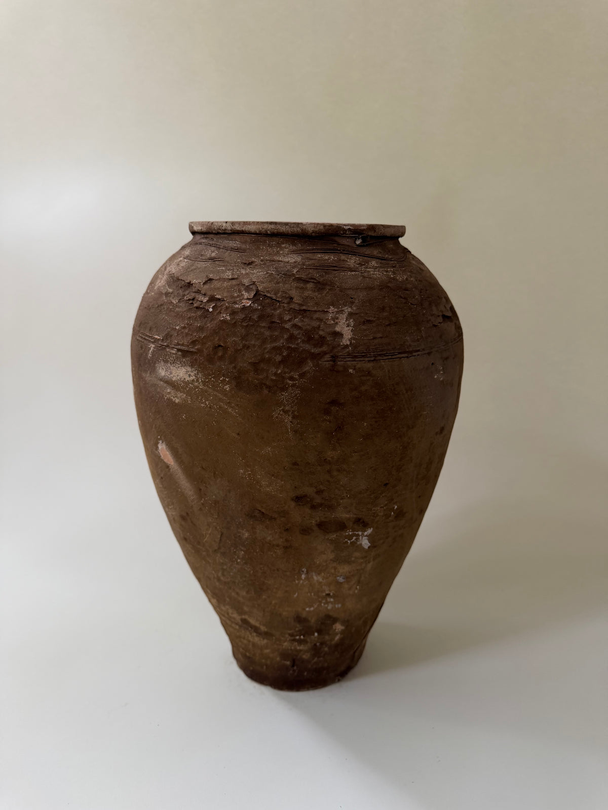 Small Olive Jar - Brown Texture