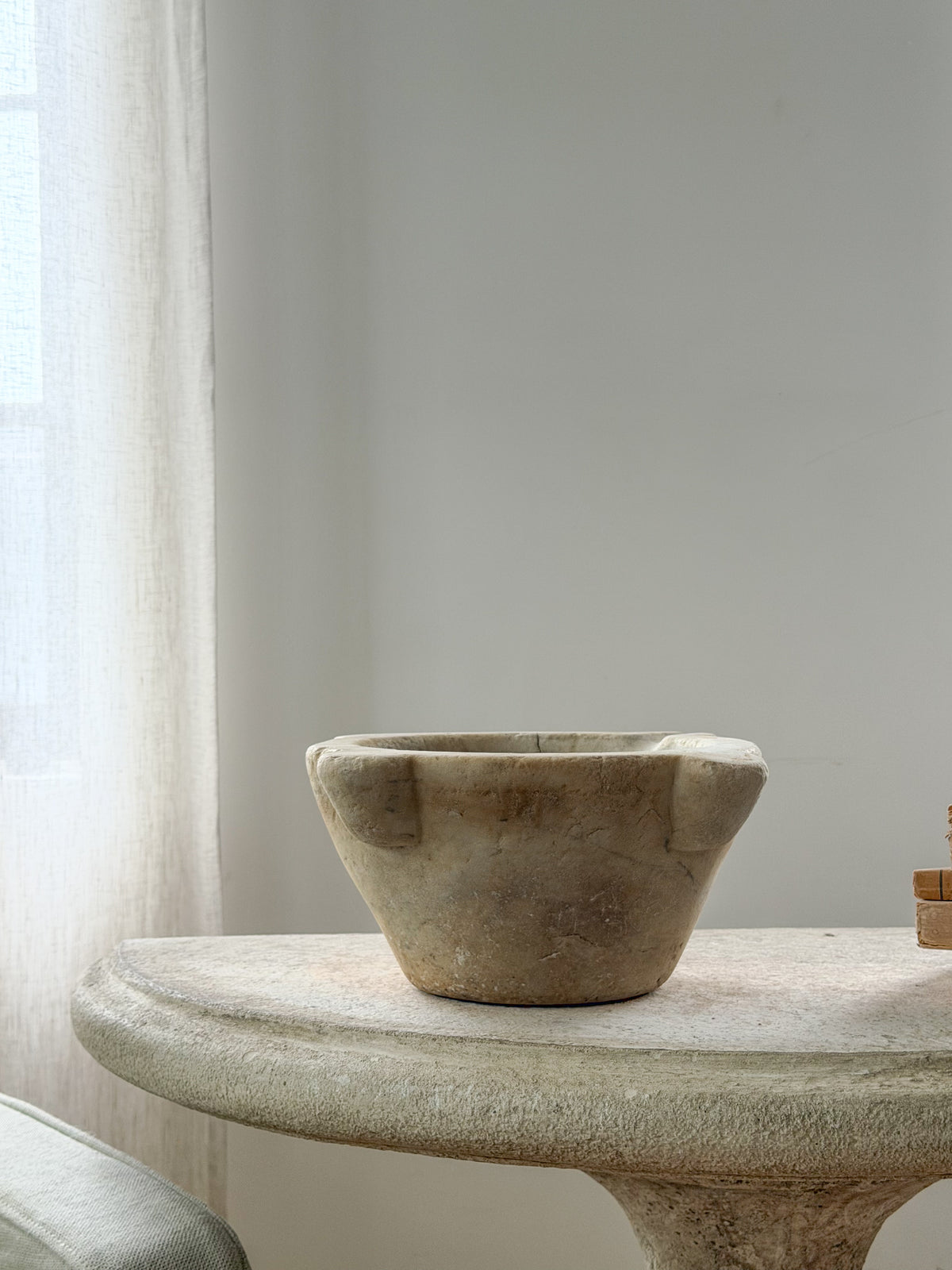Large French Marble Mortar