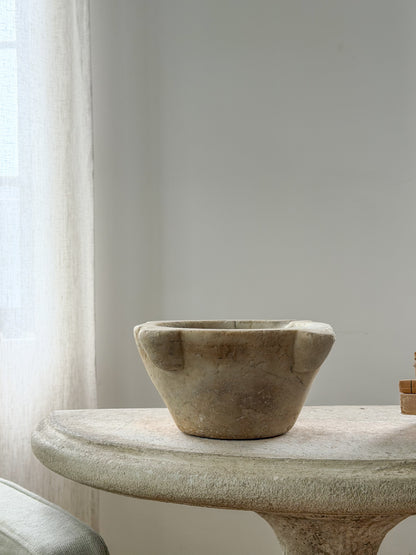 Large French Marble Mortar