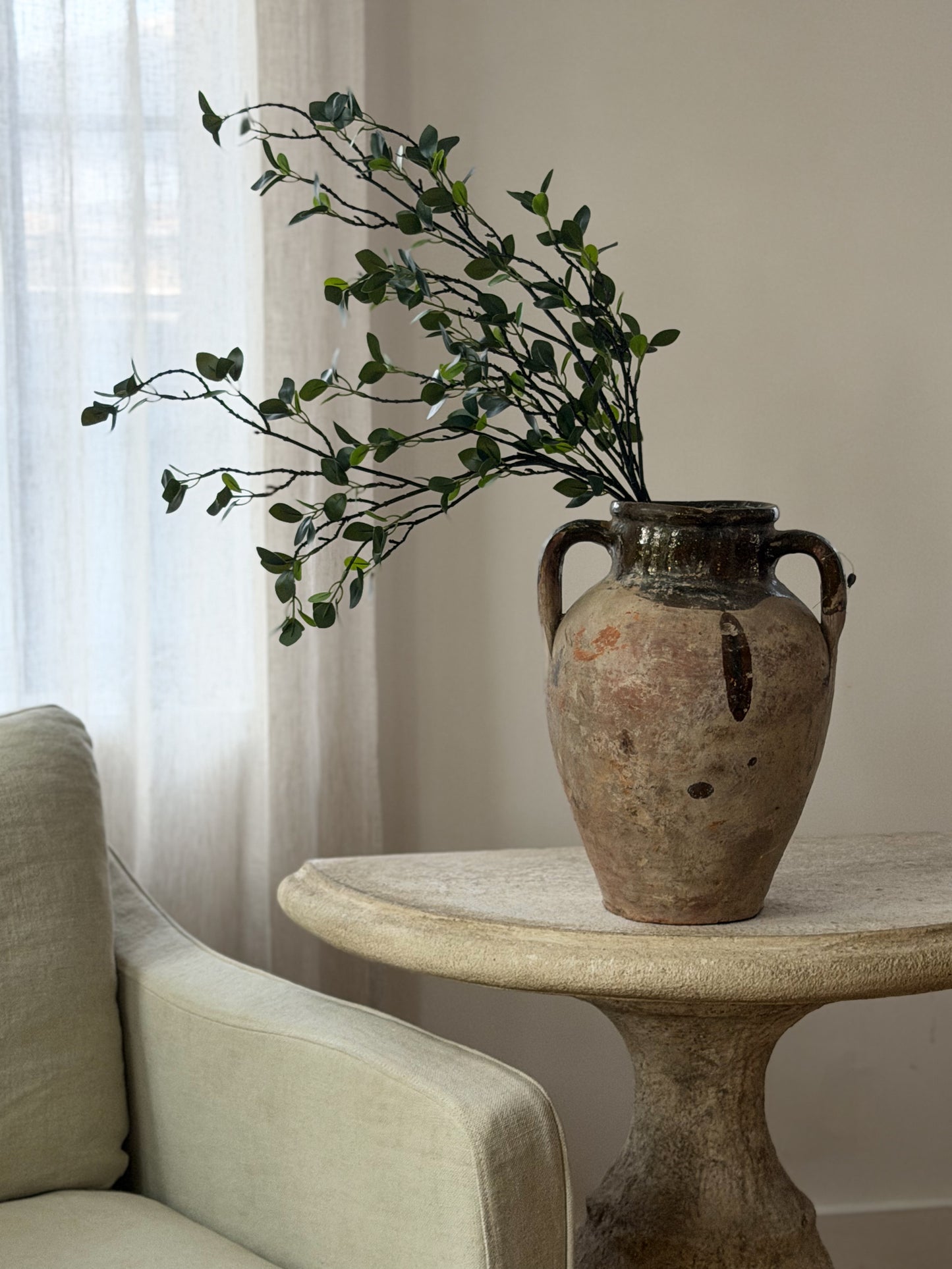 Konya Pot - Terracotta & Olive