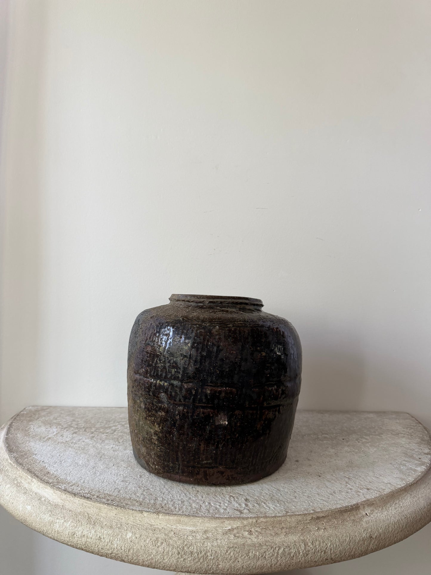 Brown Glaze Rice Wine Vessel