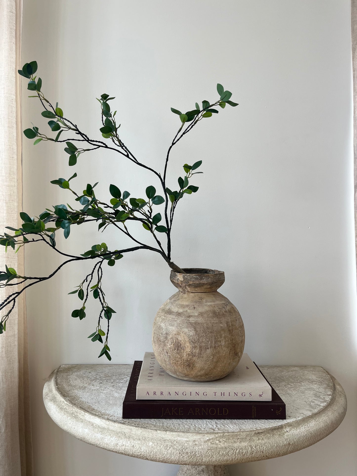 Bleached Vintage Teak Wood Vase, Medium No. 002