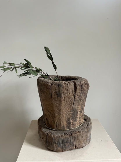 Antique Wood Mortar III