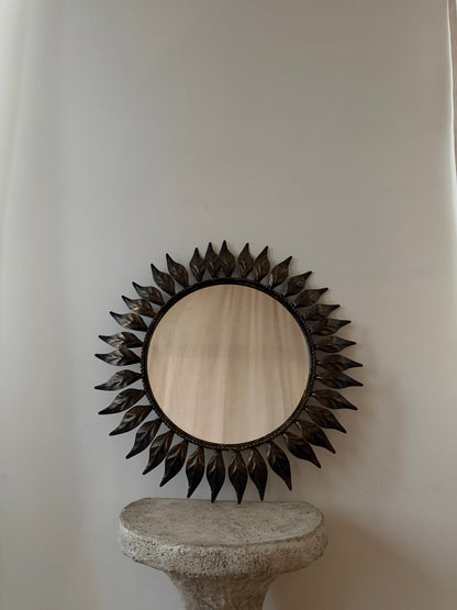 Bronze Leaf Sunburst Mirror