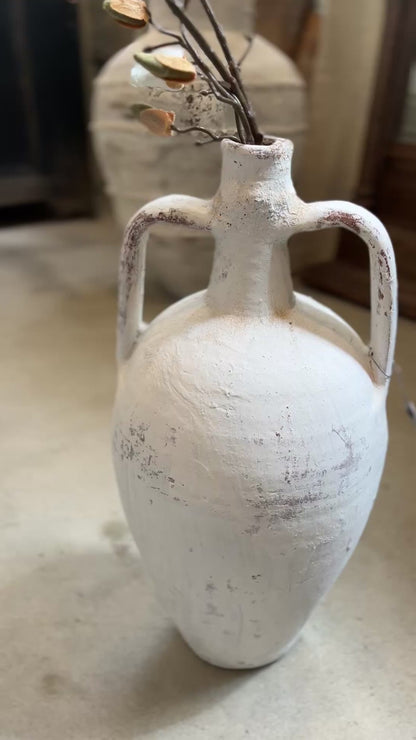 Elena whitewashed amphora, large