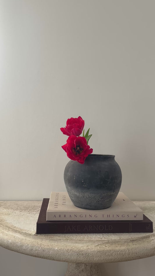 Vintage Black Clay Pot III