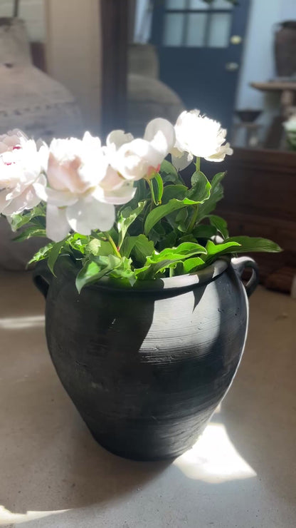 Charcoal 2 handle pot, large
