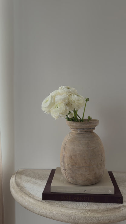 Bleached Teakwood Vase, Large No. 001