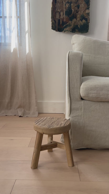 Mini Round Elm Stool III